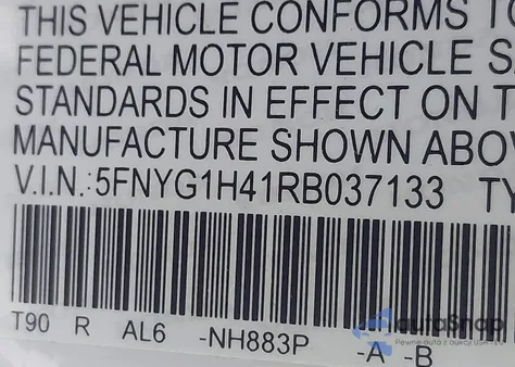 2024 Honda Pilot Ex-L из США, поврежденный, VIN 5FNYG1H41RB037133